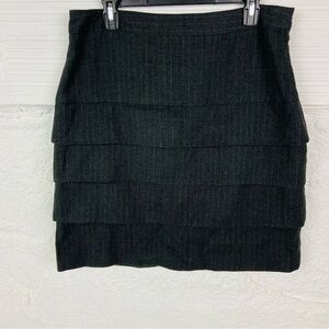 WORTHINGTON dark gray pin striped pleated Tiered pencil Skirt size 14